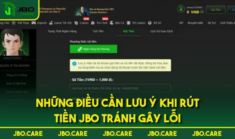 nhung dieu can luu y khi rut tien jbo tranh gay loi Những điều cần lưu ý khi rút tiền JBO tránh gây lỗi
